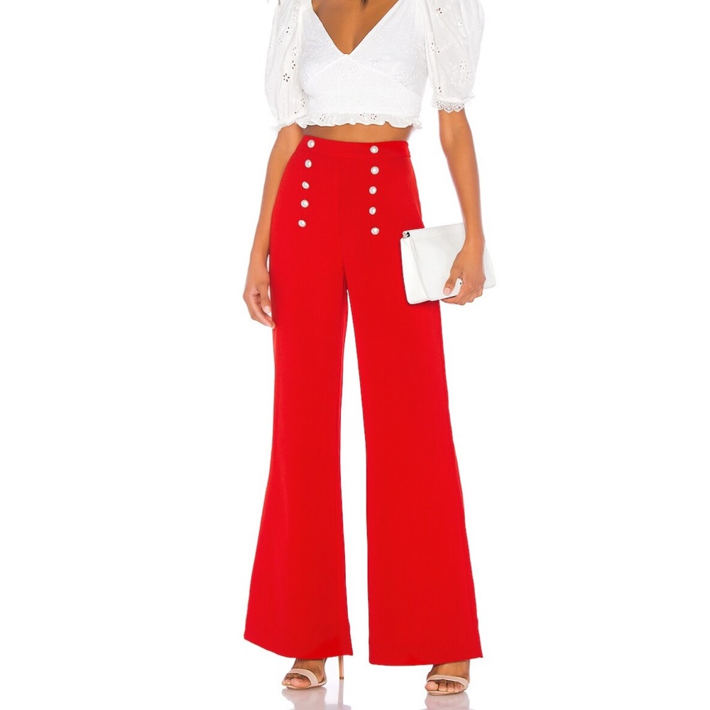Likely Red High-Waist Wide-Leg Sailor Pants